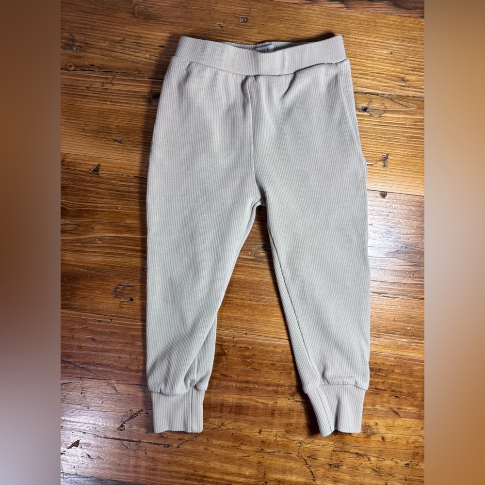 Donsje Amsterdam‎ Ribbed Jogger Pants | Neutral Beige 4–5Y